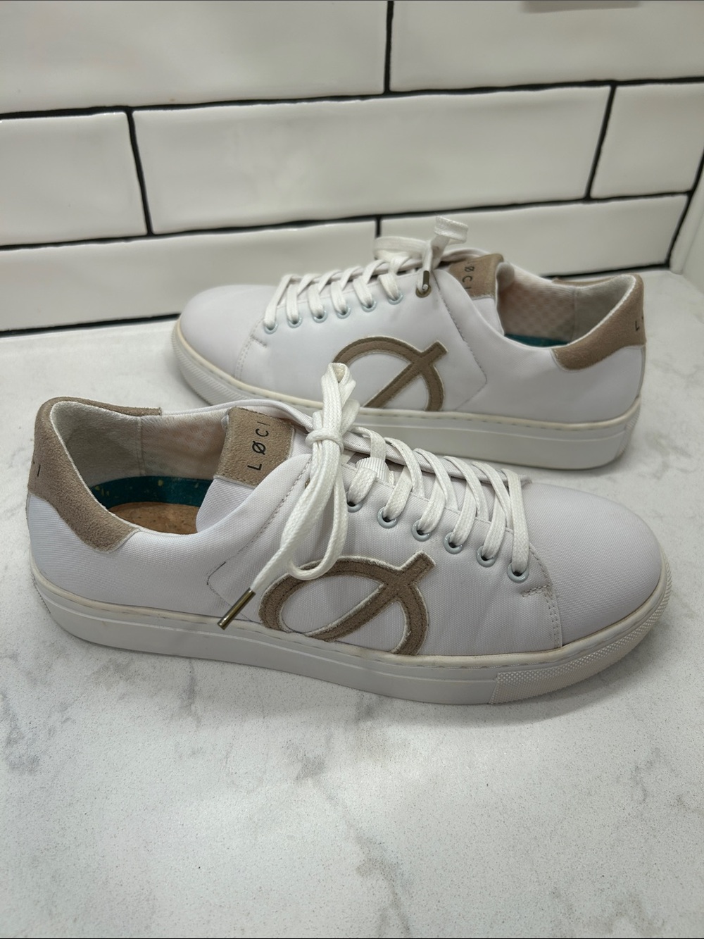 LØCI Nine sneakers White Leather Look Low Top Women’s Neutral Minimalist Casual - Picture 3 of 16